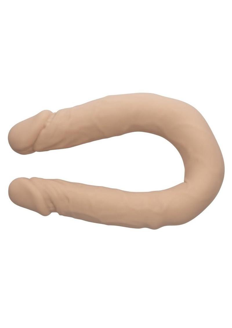 Silicone Studs Bend and Hold Dual Dildo 12in - Vanilla