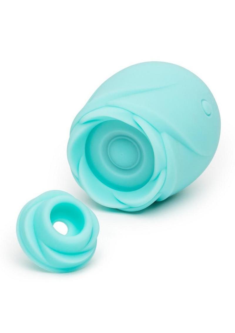 Romp Rose Glow Rechargeable Silicone Glow-In-The-Dark Air Clitoral Stimulator - Blue