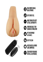 EnLust Jordyn Vibrating Masturbator - Pussy/Ass - Vanilla