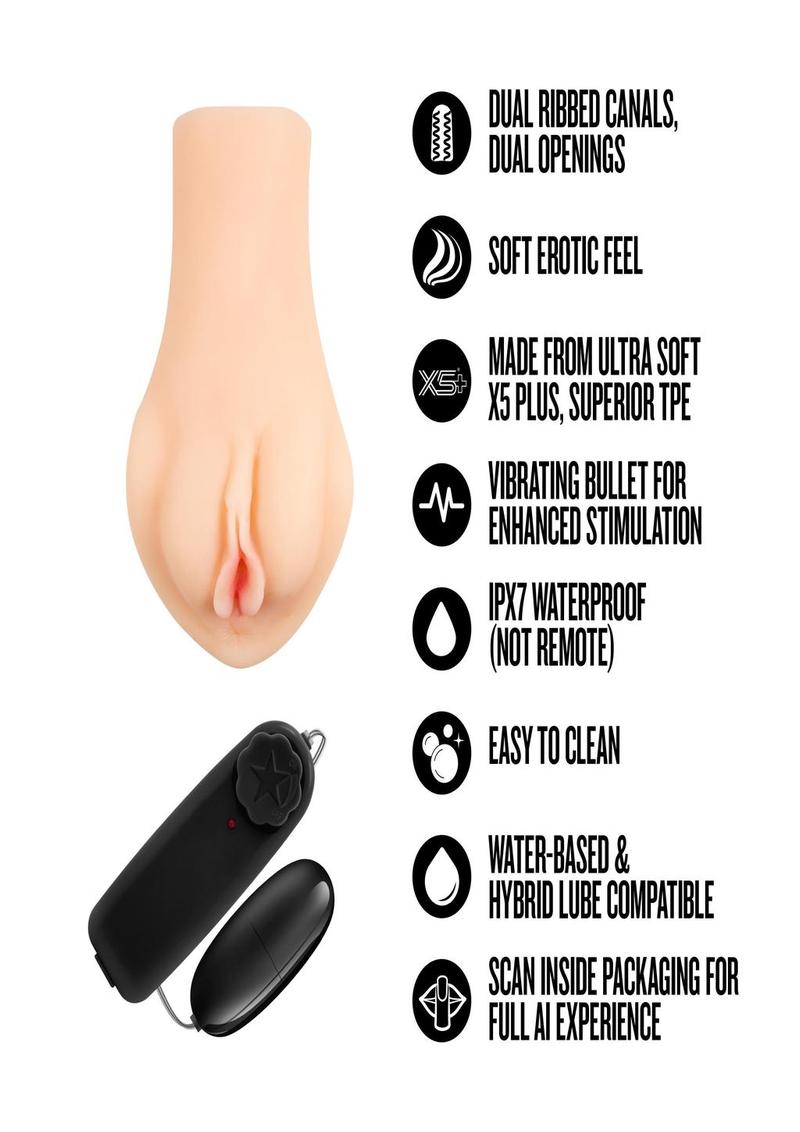 EnLust Melanie Vibrating Masturbator - Pussy - Vanilla