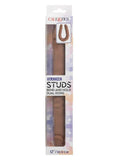 Silicone Studs Bend and Hold Dual Dildo 12in - Chocolate