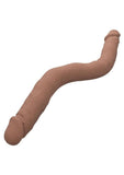 Silicone Studs Bend and Hold Dual Dildo 12in - Chocolate