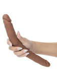 Silicone Studs Bend and Hold Dual Dildo 12in - Chocolate