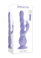 Wiggly Bunny Rechargeable Silicone Rabbit Vibrator - Purple