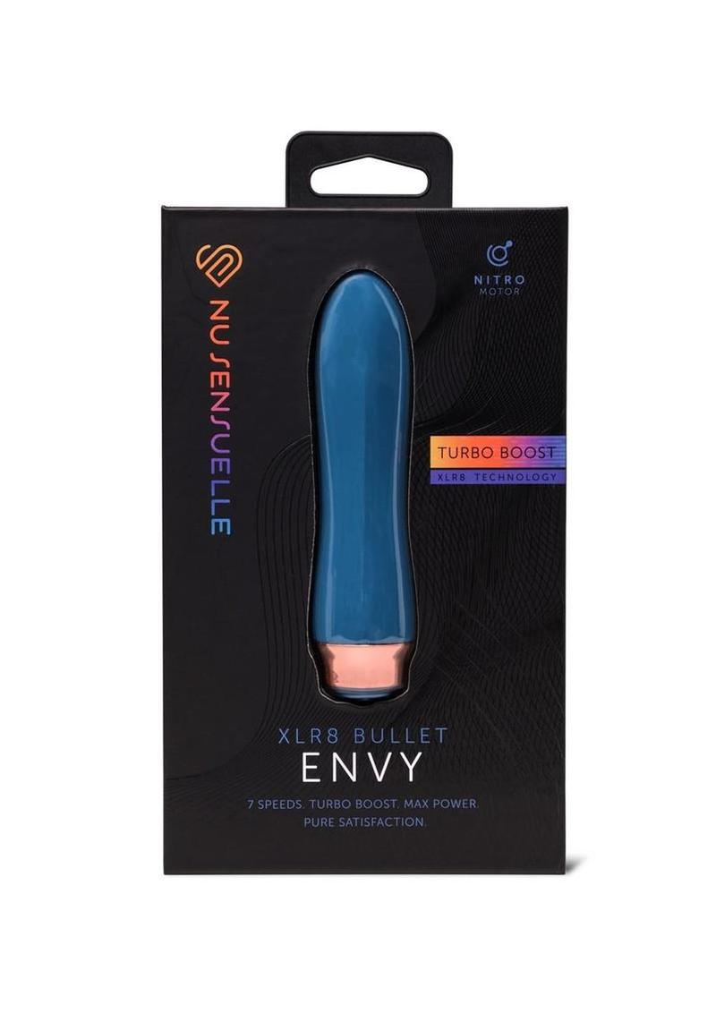 Nu Sensuelle Envy XLR8 Rechargeable Silicone Bullet Vibrator with Nitro Motor - Deep Turquoise