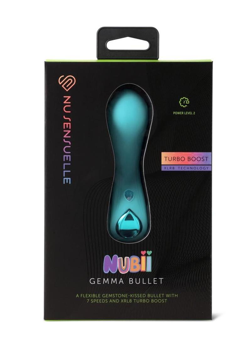 Nu Sensuelle Nubii Gemma Turbo Rechargeable Silicone Bullet Vibrator - Blue