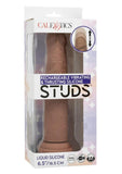 Studs Rechargeable Vibrating & Thrusting Silicone Dildo 6.5in - Caramel