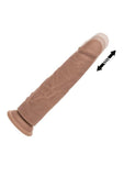 Studs Rechargeable Vibrating & Thrusting Silicone Dildo 6.5in - Caramel