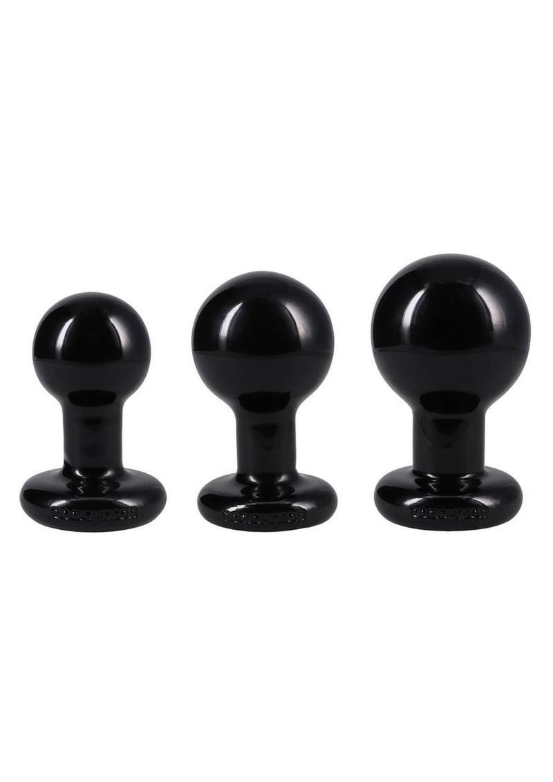 Classic Round Butt Plug Set (3 Piece) - Black
