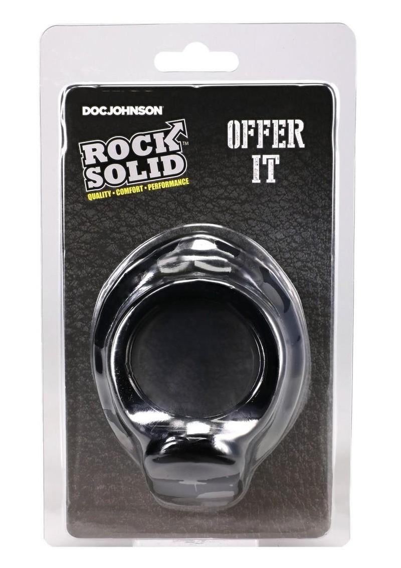 Rock Solid Offer It Silicone Cock Ring - Black