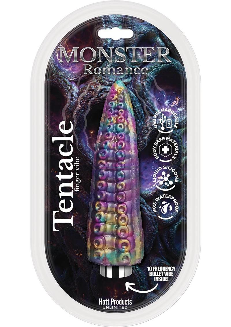 Monster Romance Tentacle Rechargeable Silicone Finger Vibrator - Multicolor