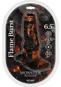 Monster Romance Flame Burst Silicone Penis Sleeve - Black/Orange
