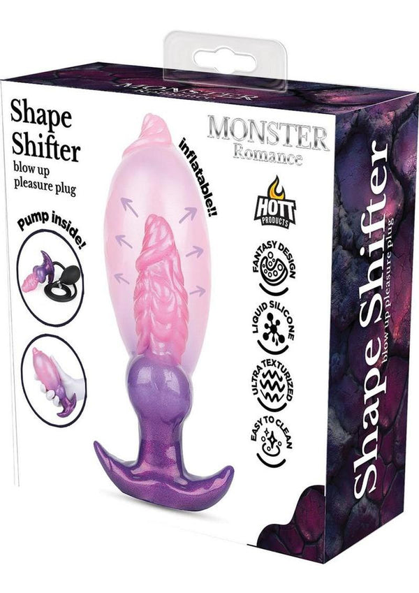 Monster Romance Shape Shifter Blow-Up Silicone Anal Plug - Purple/Pink