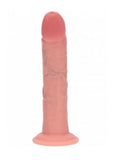 RealRock Dual Layered Silicone Curved Realistic Dildo with Suction Cup 8in - Vanilla