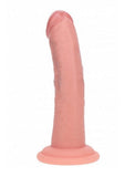 RealRock Dual Layered Silicone Curved Realistic Dildo with Suction Cup 6in - Vanilla