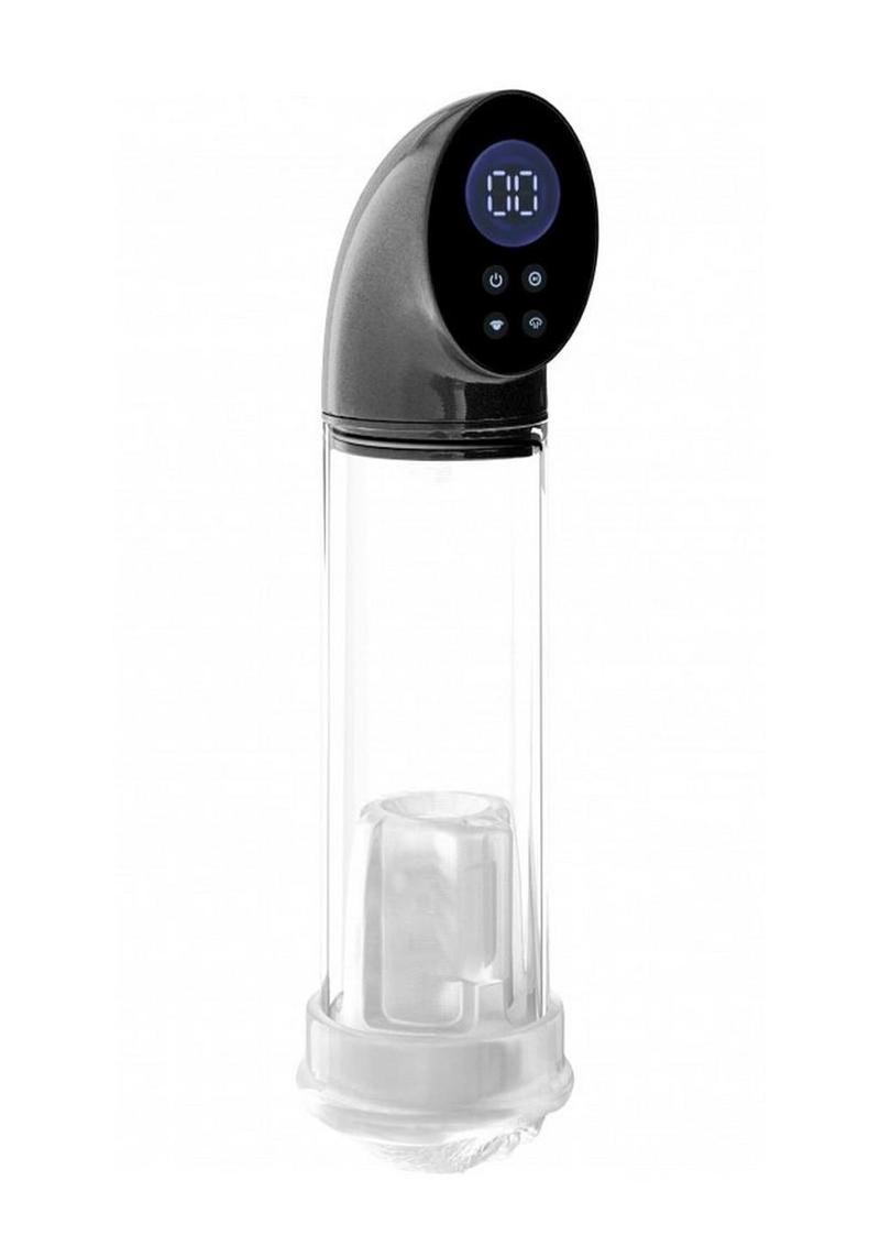Pumped Hyperscope Automatic Rechargeable Dual Vibrating Male Pump with Vagina Sleeve - Gun Metal
