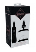 Pumped Automatic Rechargeable Vulva and Breast Pump with Rotating & Vibrating Tongue - Black