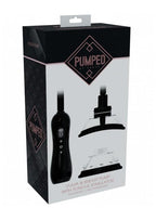 Pumped Automatic Rechargeable Vulva and Breast Pump with Rotating & Vibrating Tongue - Black