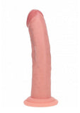 RealRock Dual Layered Silicone Curved Realistic Dildo with Suction Cup 7in - Vanilla