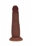RealRock Dual Layered Silicone Realistic Sliding Skin Dildo 6in - Chocolate
