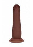 RealRock Dual Layered Silicone Realistic Sliding Skin Dildo 6in - Chocolate