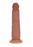 RealRock Dual Layered Silicone Realistic Sliding Skin Dildo 7in - Caramel