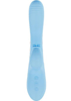 Vive Andria LED Rechargeable Silicone Dual Motor G-Spot VIbrating and Tap Clit Stimulator - Blue