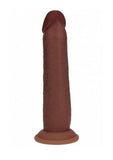 RealRock Dual Layered Silicone Realistic Sliding Skin Dildo 8in - Chocolate