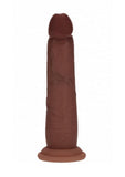 RealRock Dual Layered Silicone Realistic Sliding Skin Dildo 7in - Chocolate