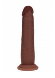 RealRock Dual Layered Silicone Realistic Sliding Skin Dildo 7in - Chocolate