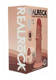 RealRock Dual Layered Silicone Realistic Sliding Skin Dildo 8in - Caramel