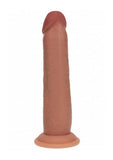 RealRock Dual Layered Silicone Realistic Sliding Skin Dildo 8in - Caramel