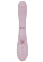 Vive Andria LED Rechargeable Silicone Dual Motor G-Spot VIbrating and Tap Clit Stimulator - Pink