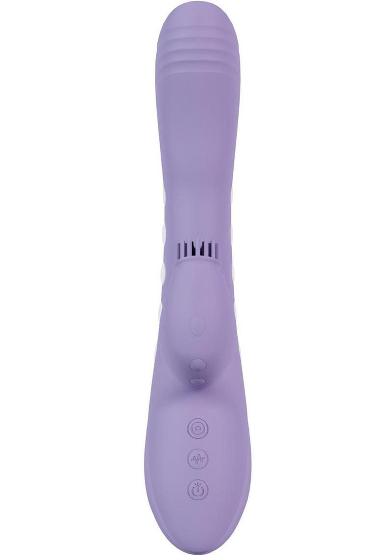 Vive Andria LED Rechargeable Silicone Dual Motor G-Spot VIbrating and Tap Clit Stimulator - Lavender