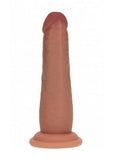 RealRock Dual Layered Silicone Realistic Sliding Skin Dildo 6in - Caramel