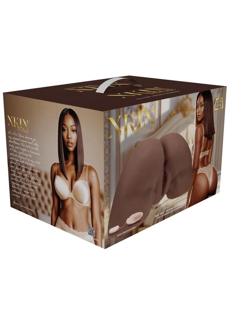 Xkin Clara Vossi Dual Entry TPE Bodyforms Masturbator -Pussy/Ass - Chocolate