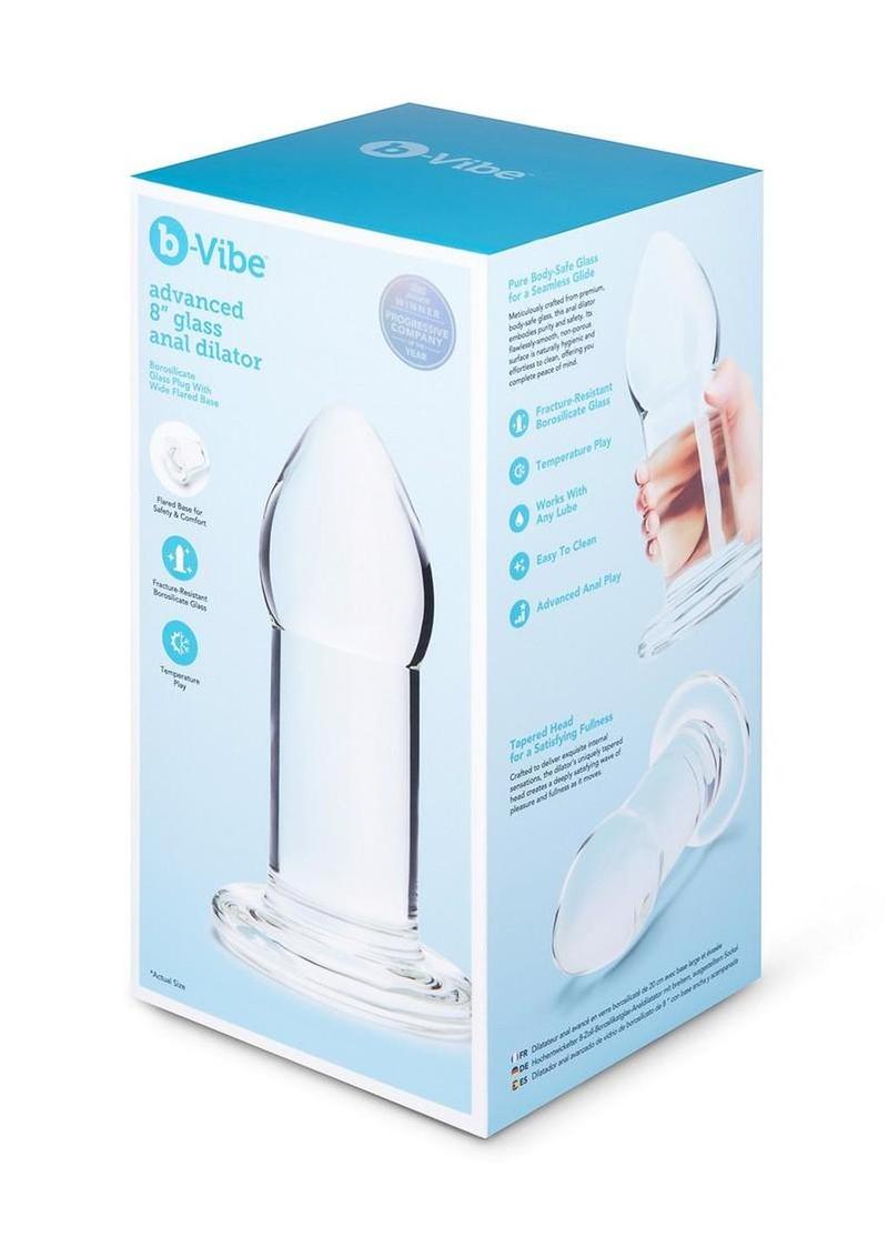 B-Vibe Advanced 8 Inch Glass Anal Dilator - Clear
