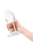 B-Vibe Advanced 8 Inch Glass Anal Dilator - Clear