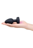 B-Vibe Light-Up Rechargeable Silicone Butt Plug 3.5in with Remote Control - Black