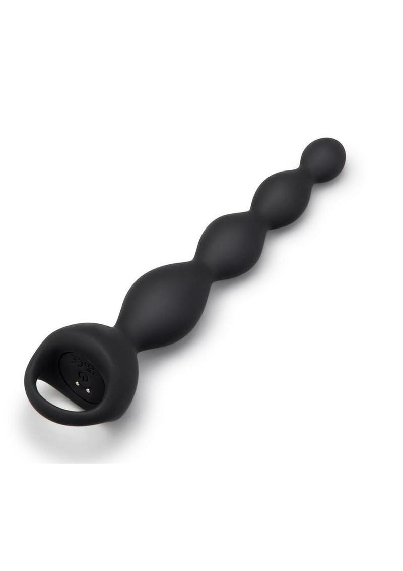 B-Vibe 6.5" Rechargeable Silicone Vibing Beads - Black