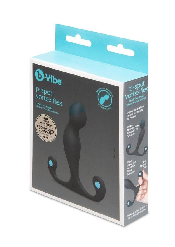 B-Vibe P-Spot Vortex Flex Silicone Prostate Massager - Black