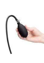 B-Vibe Beaded Inflatable Silicone Anal Plug - Black