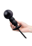 B-Vibe Beaded Inflatable Silicone Anal Plug - Black