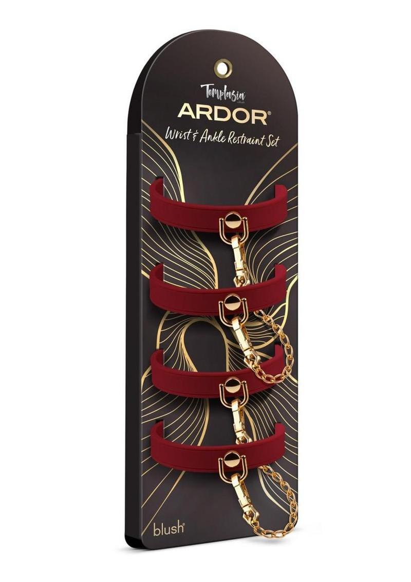 Temptasia Ardor Silicone Wrist and Ankle Restraints - Red