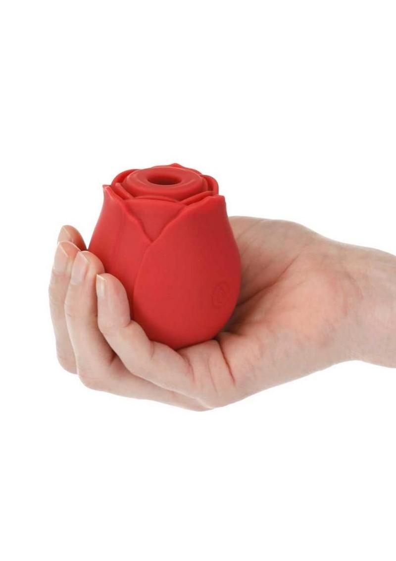 M'Lady Rose Silicone Rechargeable Clitoral Suction Stimulator - Red