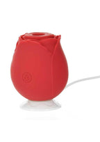 M'Lady Rose Silicone Rechargeable Clitoral Suction Stimulator - Red