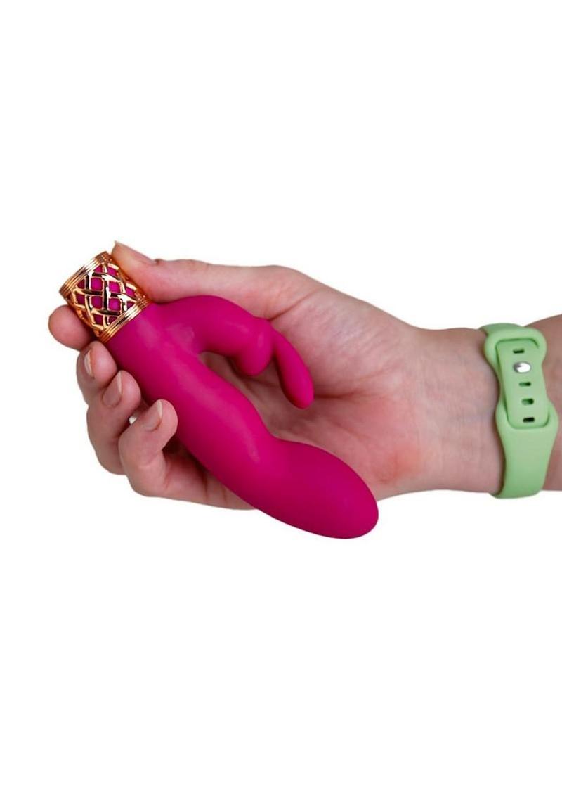 Pillow Talk Secrets Seductive Rechargeable Silicone Dual Come Hither Wand - Fuchsia