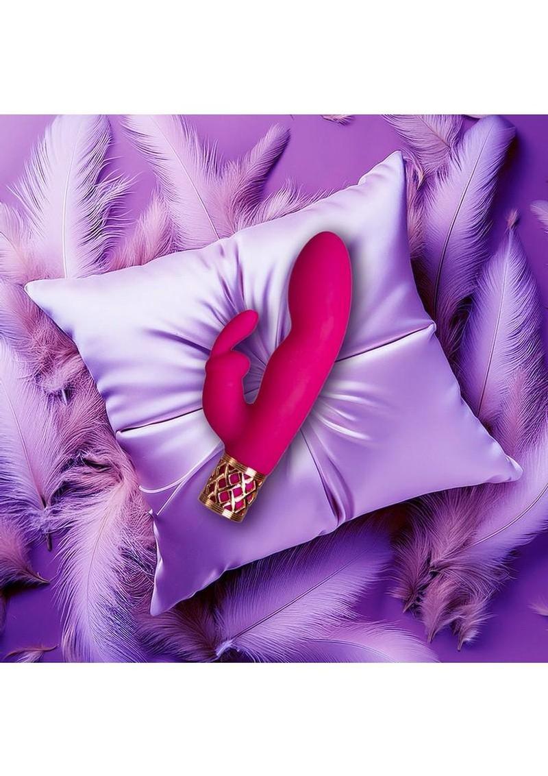 Pillow Talk Secrets Seductive Rechargeable Silicone Dual Come Hither Wand - Fuchsia