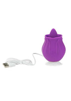 M'Lady Flickering Tongue and Vibrating Silicone Rechargeable Clitoral Stimulator - Purple