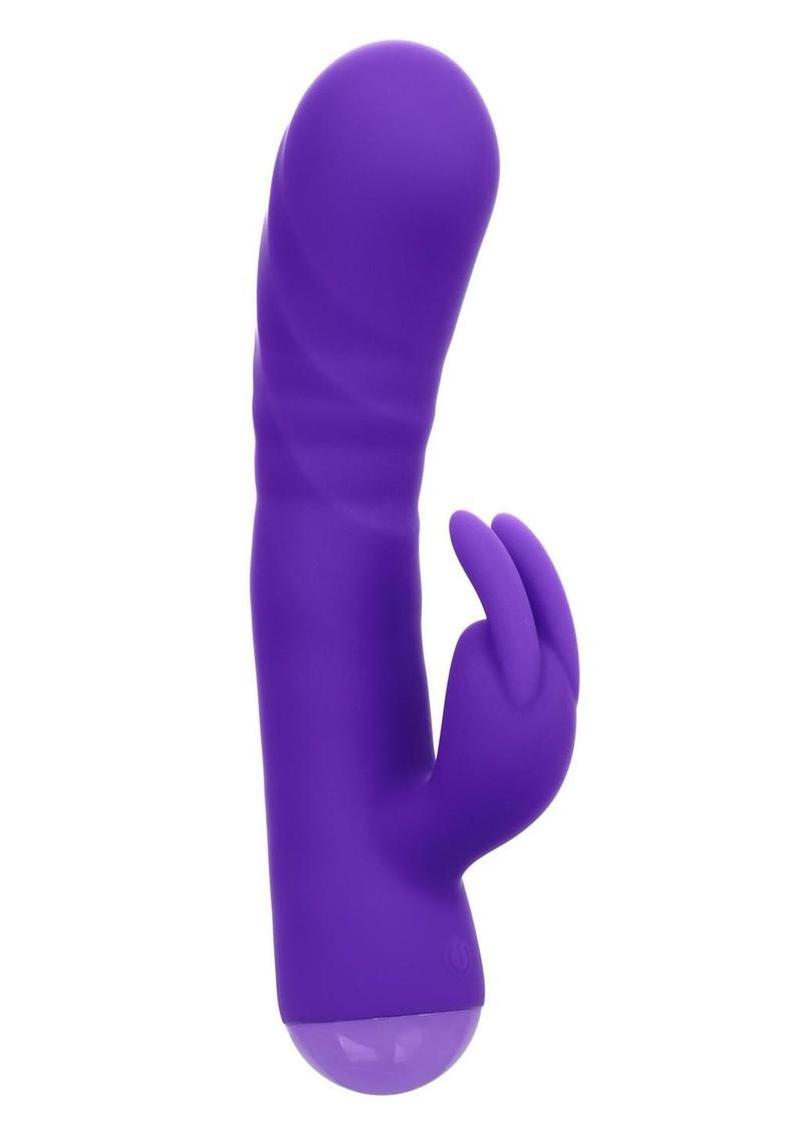 Extra Thicc Chubby Deep-Thrust Bunny Rechargeable Silicone Rabbit Vibrator - Purple